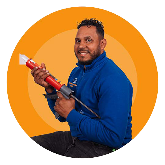 Raynel met spuitkit - oranje - rechts